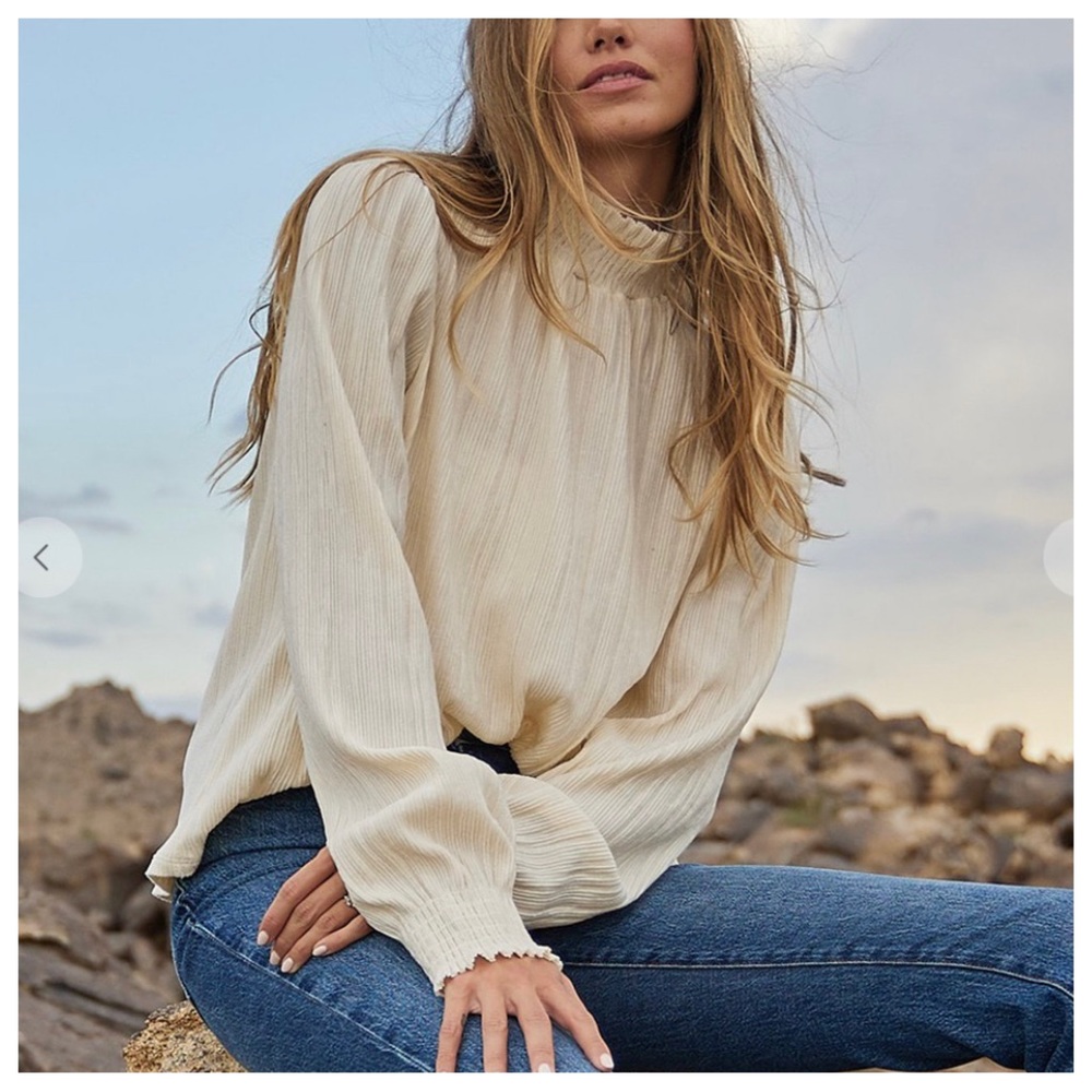 Most Fabulous Smoked Mock Neck Velvet Ribbed Top